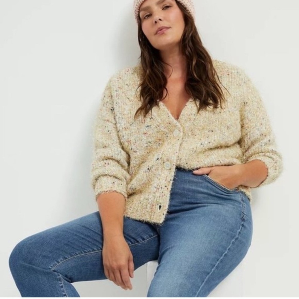 Anthropologie Maeve Twinkle Cropped Cardigan 1X